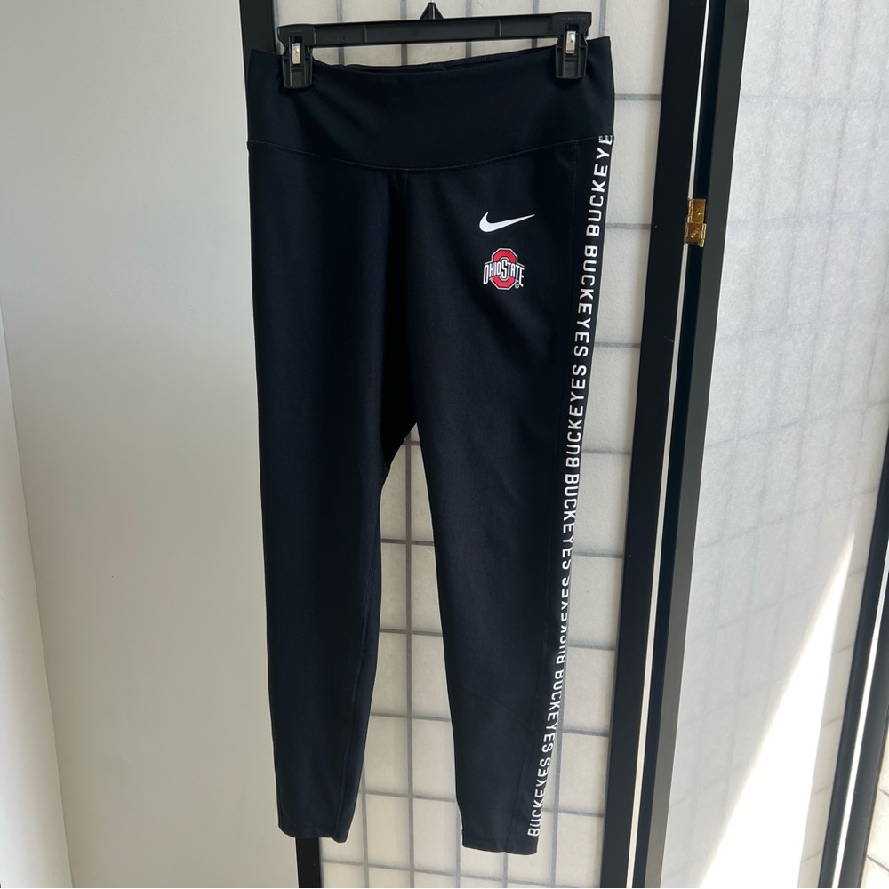 Nike Ohio State Buckeye Leggings Women Medium Black Spandex